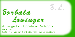 borbala lowinger business card